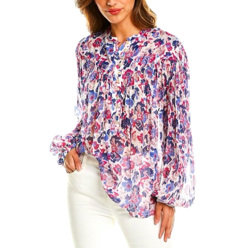 ISABEL MARANT ETOILE KILEDIA FLORAL PRINT BLOUSE